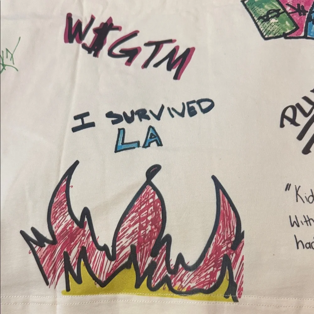 Homme + Femme "Rest Stop" Off White Tee ( Oversized ) Fits Large - Picture 15 of 16